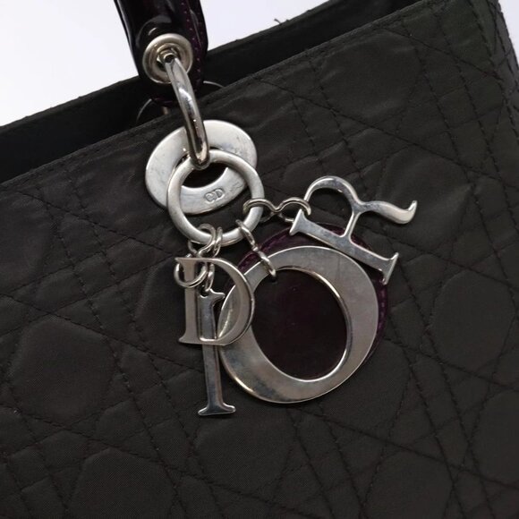 Christian Dior Canage Hand Bag Nylon Khaki Purple Silver Auth bs29344 - Picture 10 of 16